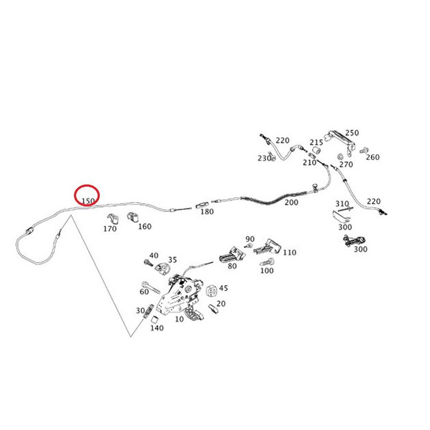 Mercedes Parking Brake Cable 2044201485